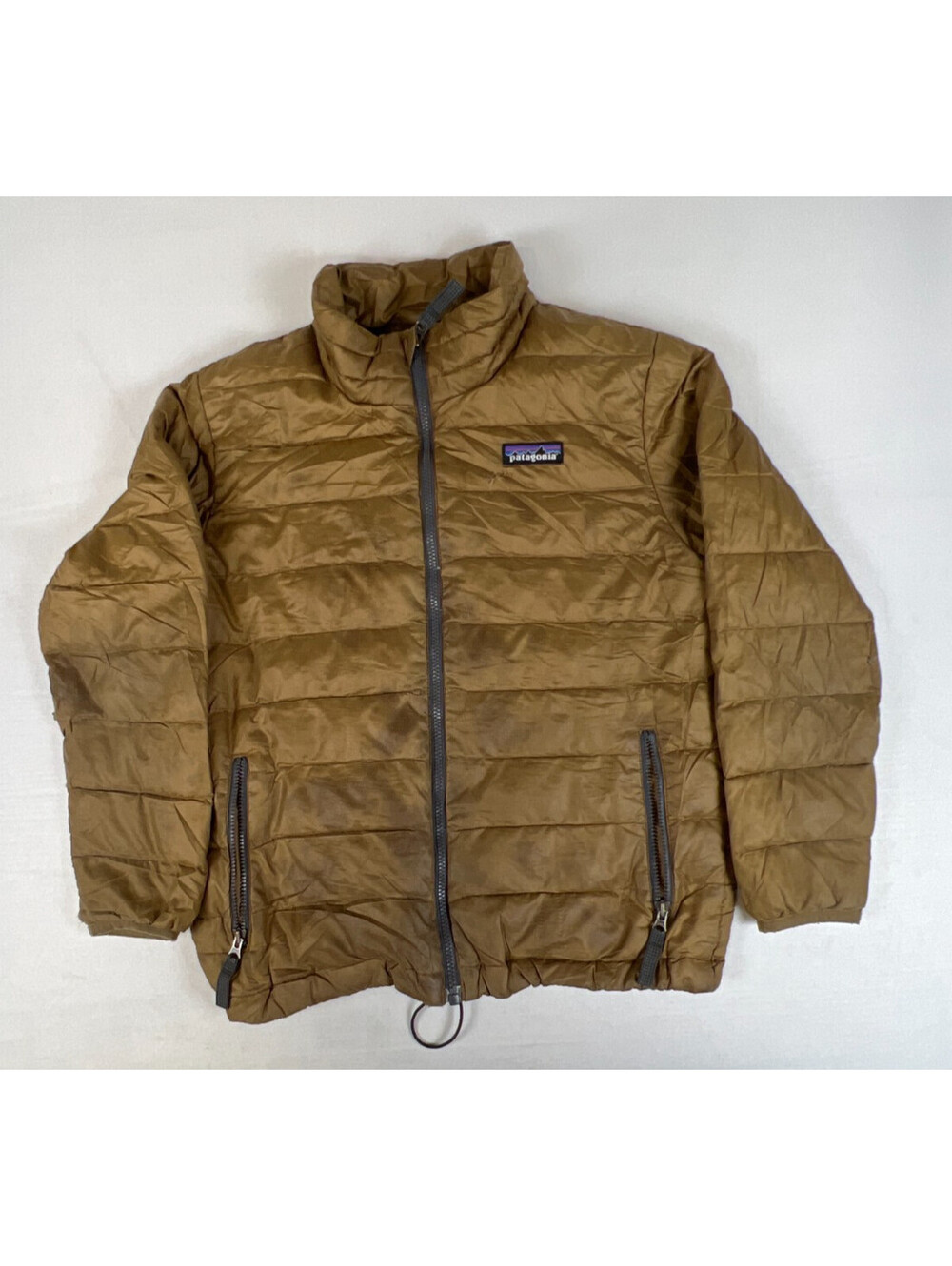 Patagonia Kids Unisex XS 5-6 Brown Quilted Down Puffer Jacket Full Zip Coat
